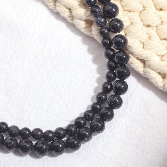 6mm Blue Sandstone Round Beads DIY Jewelry Making - Picture 3 of 3